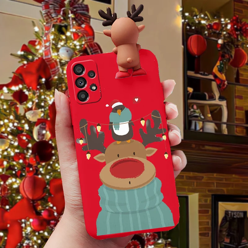 Funda navideña de muñecos de Papá Noel para Realme 12X 12 Pro C73 C75 C71 C63 C65 C61 Note 60 60X 50 C75X C65S C67 C55 C53 C51 C35 C21 - imagen 5