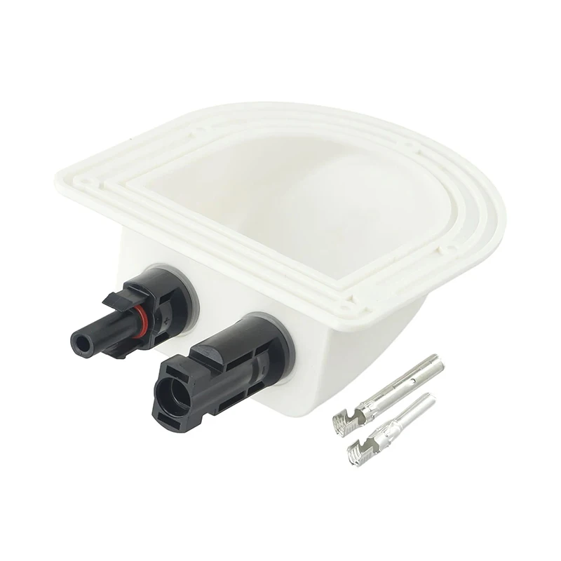 Panel Solar, Cable de doble orificio, glándula de entrada, caja de sellado, conector de Cable curvo, resistente al agua para caravana RV - imagen 5