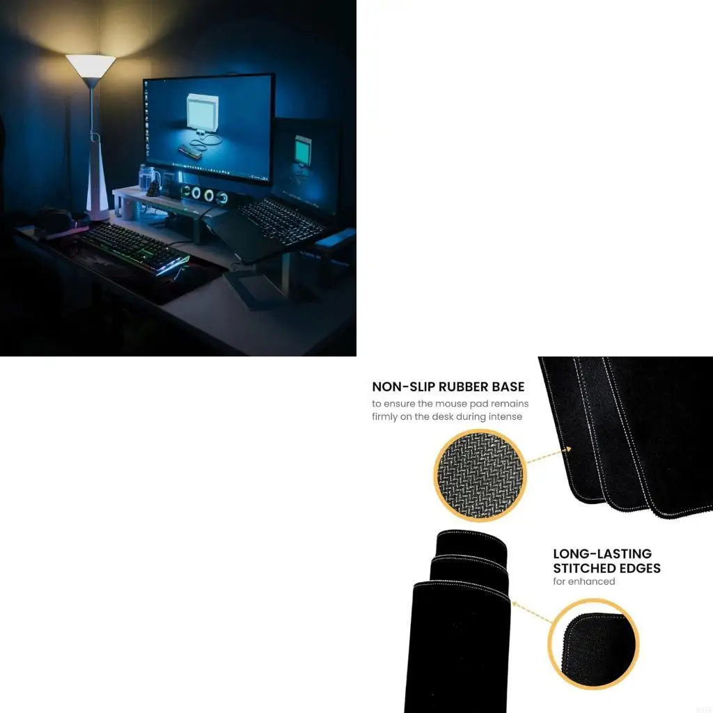 896f Matter escritorio para jugadores Base rastreo a prueba deslizamiento Bordes cosidos