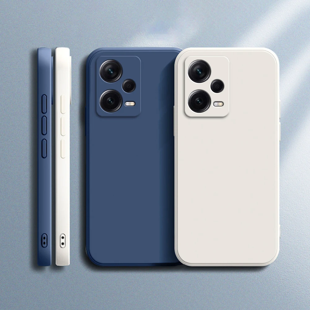Funda cuadrada de silicona líquida para Xiaomi Redmi Note 12 Pro 12S 4G 5G, fundas blandas Redmi Note12 Pro Plus 5G, funda básica mate Caqas