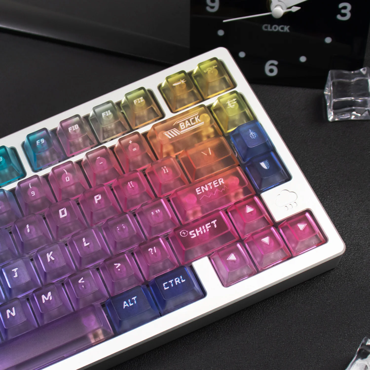 Teclas esmeriladas para PC arcoíris de 115 teclas, teclas personalizadas con perfil de cereza impreso en 3D AI para teclado mecánico MX - imagen 2