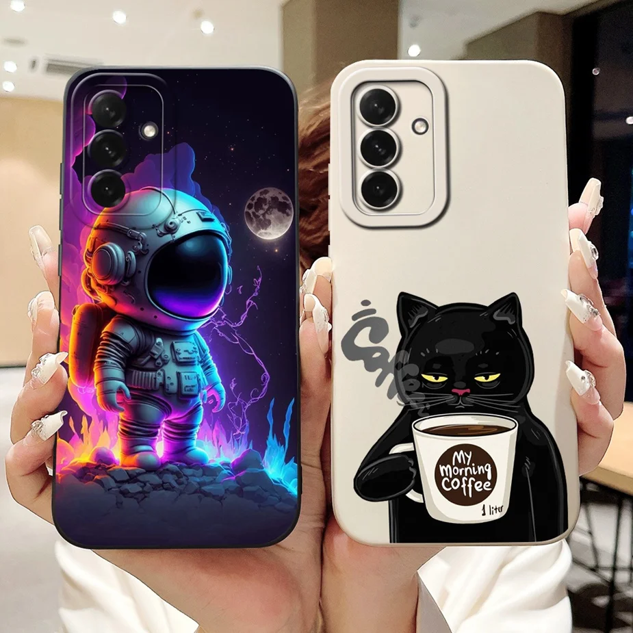 Para Samsung Galaxy A56 5G funda A16 A26 A36 lindo gato dinosaurio caramelo funda de teléfono para Samsung A56 A 16 26 Galaxy A36 bolsas de cubierta suave - imagen 4