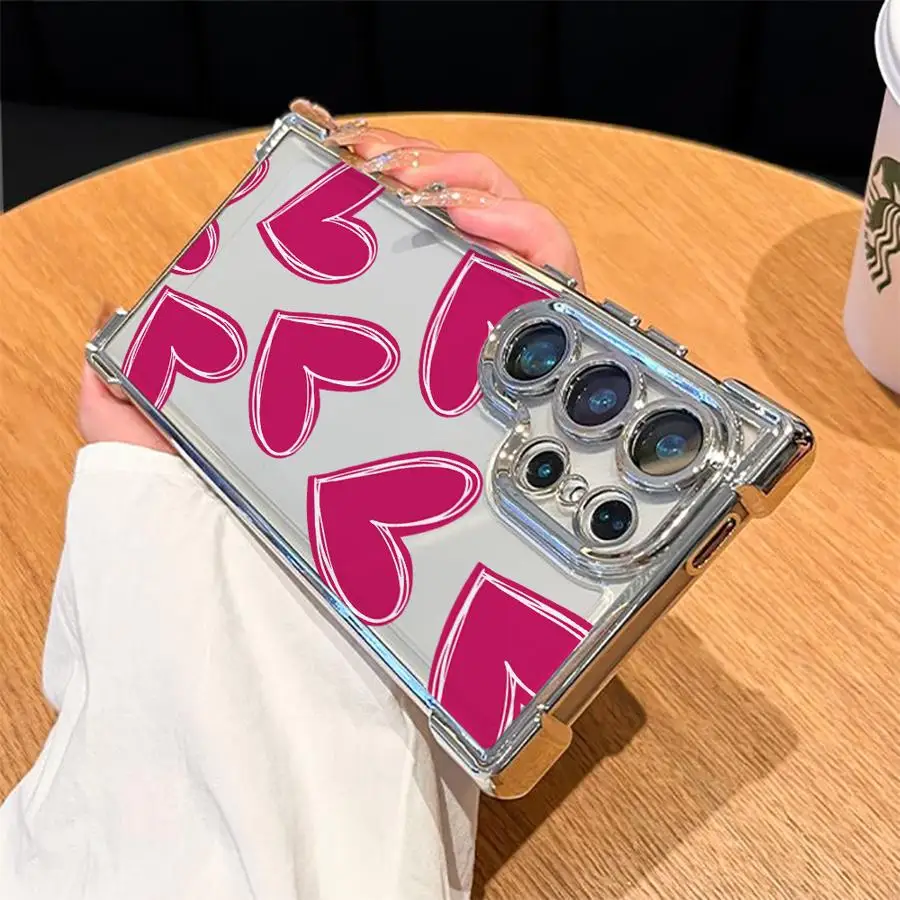 Funda de teléfono con funda suave y corazón de amor creativo para Samsung Galaxy S23 S24 S20 FE S25 Edge S21 Plus S22 Ultra - imagen 3