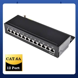 Panel de conexión Cat6A blindado de pared para RJ45 Keystone