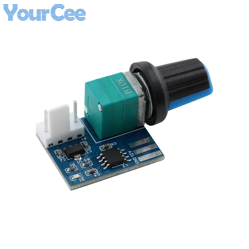 Módulo controlador de velocidad del ventilador PWM de un solo canal, 5 uds./1 unidad, 12V, con Cable, Control de velocidad PWM, módulo de ventilador con cubierta de computadora