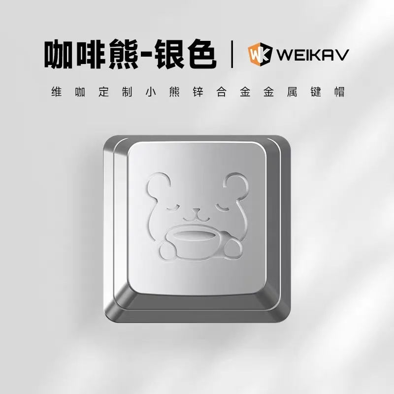 Teclas de Metal de osito, teclas personalizadas de Metal, oro, plata, perfil de cereza, teclas originales DIY para adornos de teclado mecánico - imagen 4