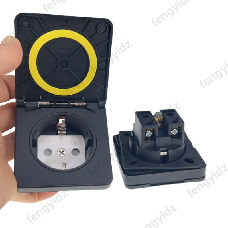 Toma Industrial impermeable de Alemania, toma de corriente CA, enchufe oculto AU, cubierta eléctrica impermeable, conector de alimentación, toma de seguridad - imagen 2