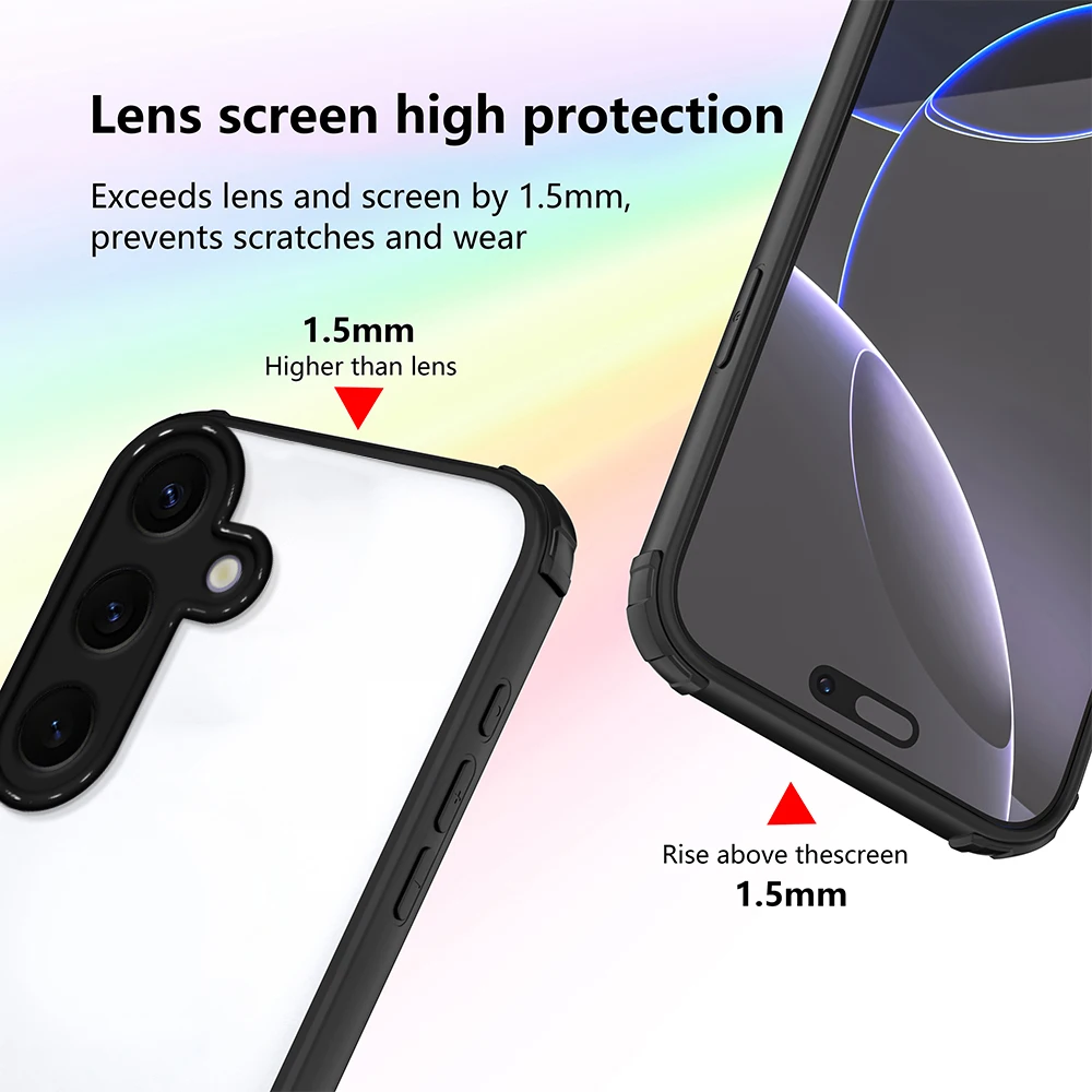 Funda transparente a prueba de golpes de cuatro esquinas para Samsung S25 Ultra S 25+ cubierta de silicona dura anticaída para Galaxy S25FE S24 Plus - imagen 4