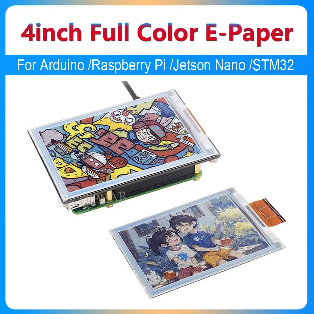 Pantalla de papel electrónico de 4 pulgadas E Ink Spectra 6 (E6) Etiqueta de precio a todo color de 600 × 400 píxeles para Arduino /Raspberry Pi /Jetson /STM32