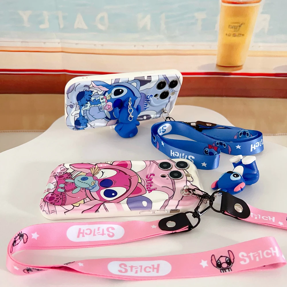 Para iPhone 16 15 14 13 12 11 Pro Xs Max Xs XR 7 8 6 Plus e SE 2020 2022 funda ondulada con chupete con cuerda de soporte - imagen 3