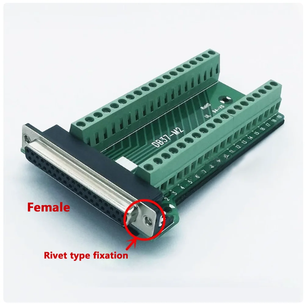 DB37 Módulo de señal hembra Terminal Placa de ruptura Conector tipo remachado 25 piezas