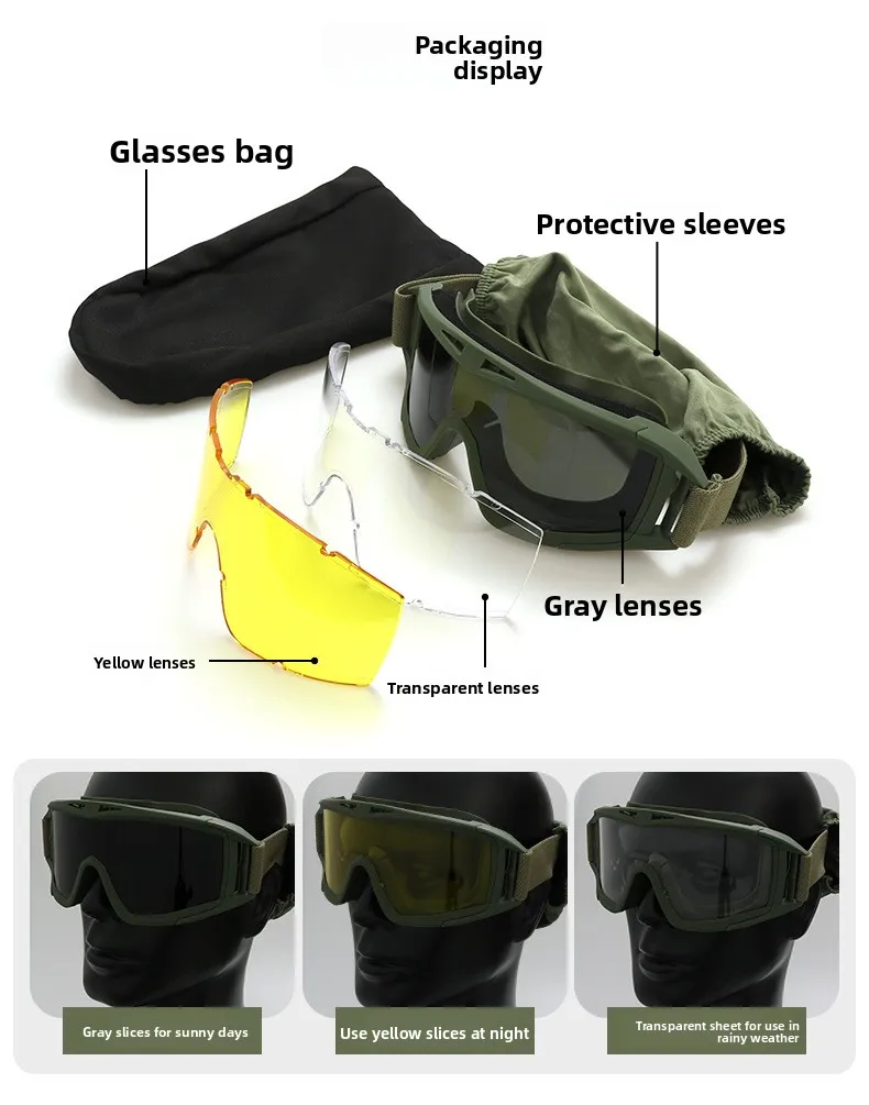 Explosion Proof Schießen Taktische Schutzbrillen Anti-auswirkungen CS Krieg Spiel Airsoft Paintball Jagd Bergung Brille Gläser - imagen 5