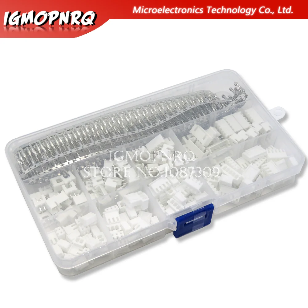 Kit de terminales de paso XH2.54, conector JST, adaptador de conectores de cable XH, 560 piezas, 2p, 3p, 4p, 5 pines, 2,54mm