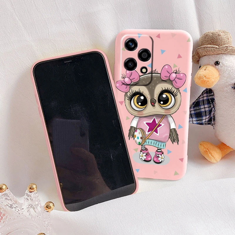 Hermosas flores para Honor 200 Lite funda bonita con estampado de leopardo y corazón funda protectora mate de silicona suave para mujeres y niñas Fundas traseras - imagen 4