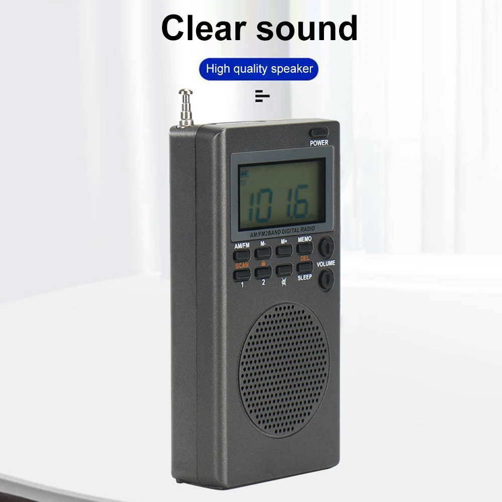 Radio FM portátil HRD-903, receptor Mini de bolsillo, AM, retroiluminación de dos bandas, alarma de emergencia para exteriores, caminar y trotar - imagen 2