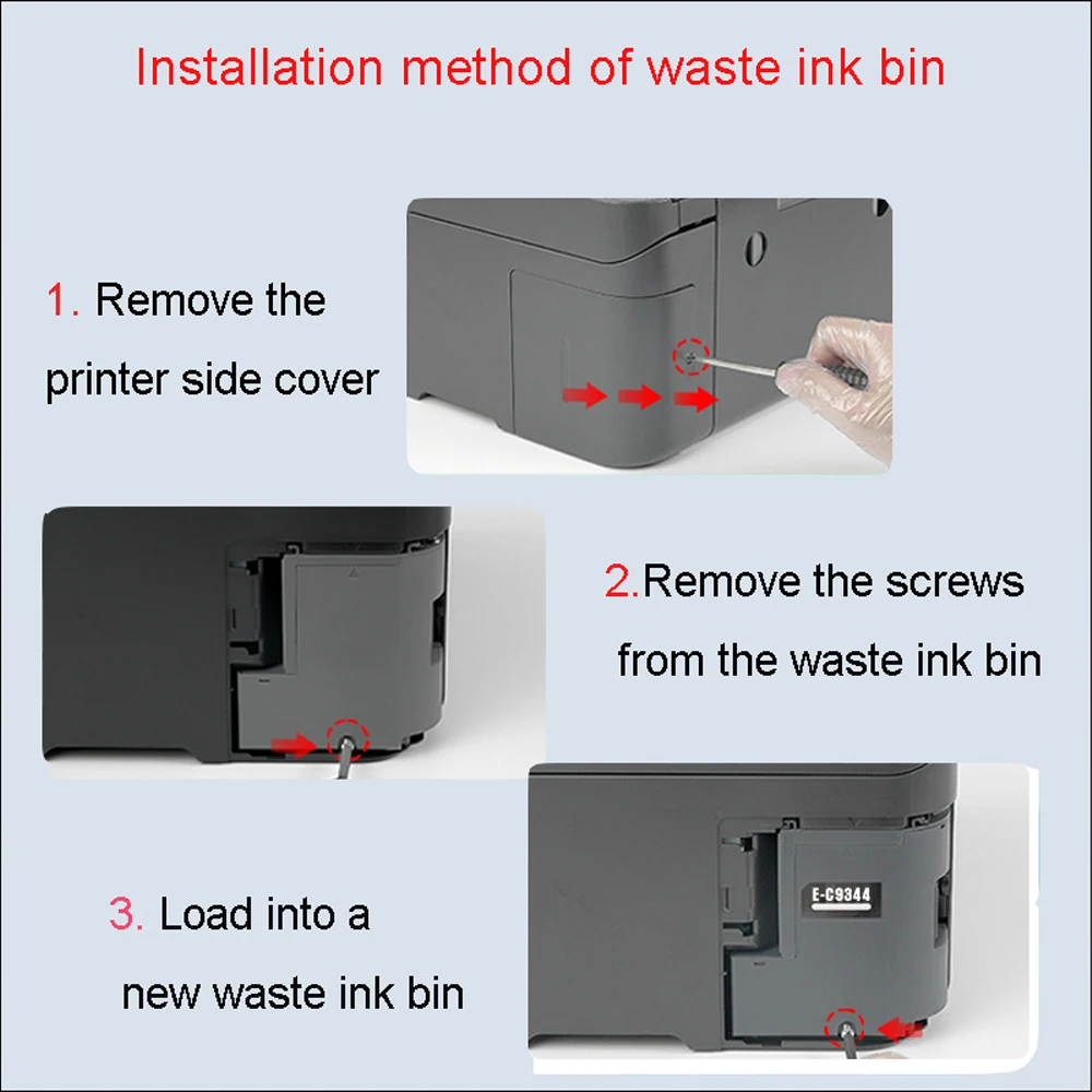 Caja de mantenimiento del tanque de tinta residual C9344, 5 unidades, para EPSON XP 2100 2105 3100 3105 4100 4101 4105 WorkForce WF 2810 2830 2835 2850 - imagen 5