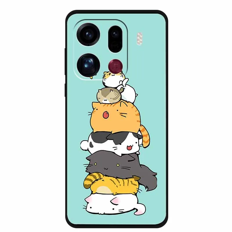 Para OPPO Find X9 Pro 5G funda de teléfono lindo dibujos animados suave silicona negro Protector Coque Shells para OPPO FindX9 Pro 6,78 "funda trasera - imagen 3