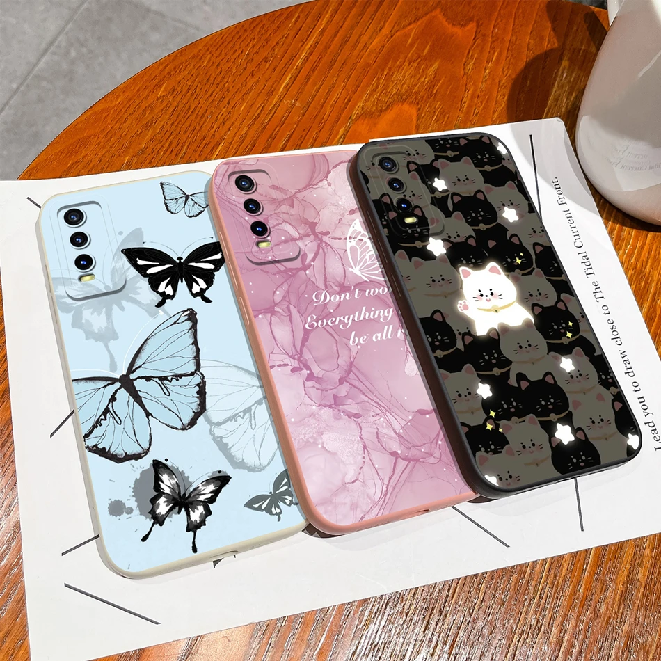 Para Vivo Y20 Y20A Y20G Y20i Y20S funda bonita diseño protección de cámara carcasa de teléfono para Vivo Y 20 fundas traseras de silicona líquida suave - imagen 2