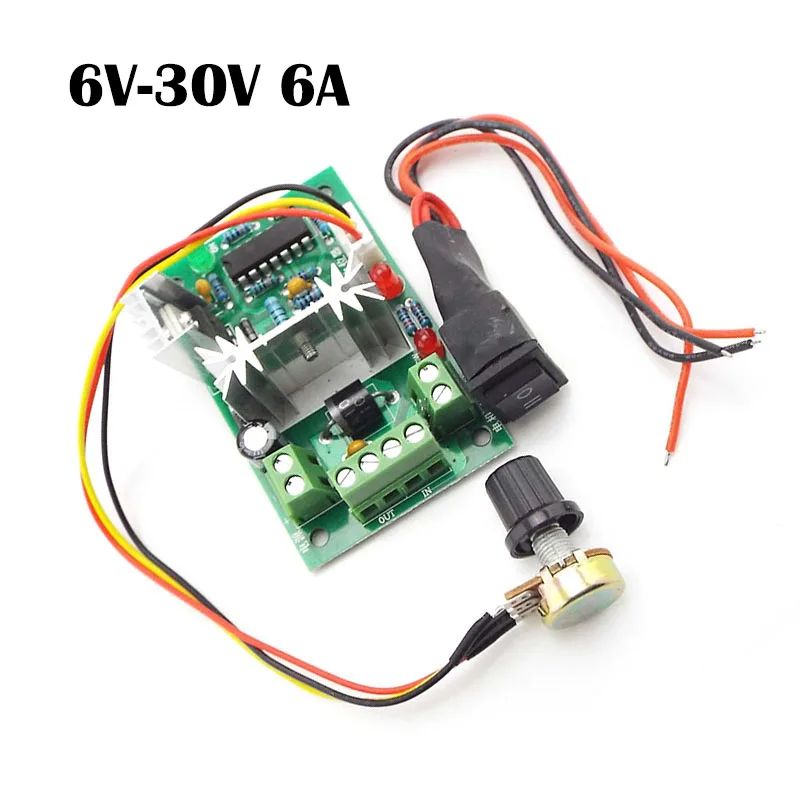 Controlador de velocidad del Motor DC 6V-30V CCM6N PWM 12V DC 6A 12V 24v controladores de interruptor de inversión positiva tamaño Mini - imagen 2