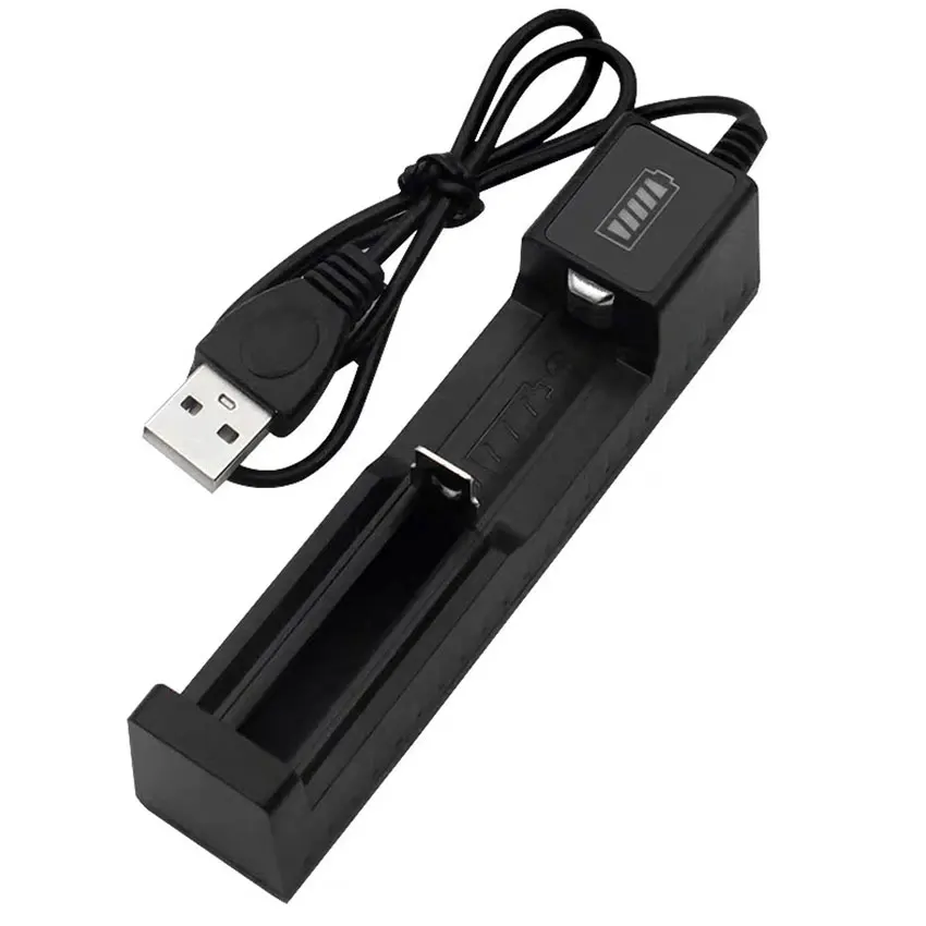 Cargador individual USB 18650 para batería de litio recargable 14650 16340 16650 18350 3,7 V cargador inteligente USB carga rápida pantalla LED - imagen 3
