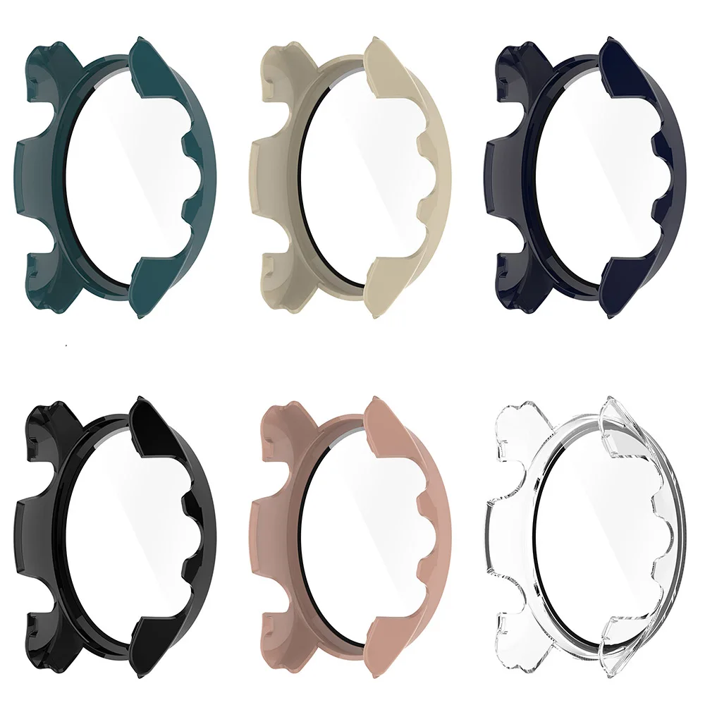 PC + funda protectora de vidrio templado para Garmin Forerunner 255 255S 965 Protector de pantalla completa parachoques - imagen 2