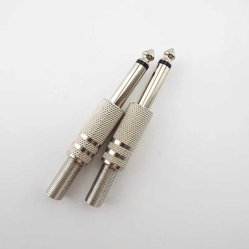 5 uds 6,35mm conector amplificador Mono adaptador macho de 1/4 pulgadas conector de Cable de Audio Monaural conector de micrófono enchufable - imagen 4