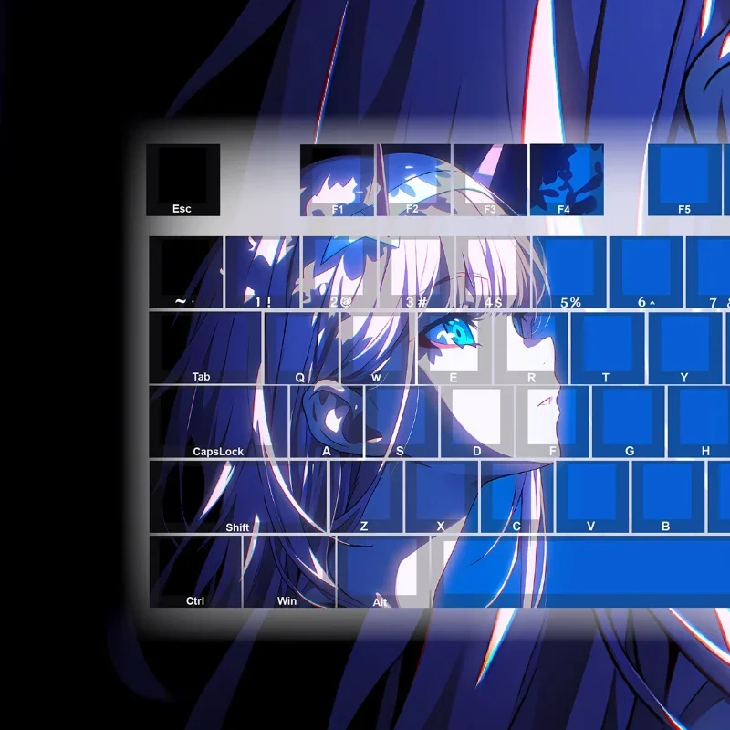 MiFuny Anime Zero Two Keycap Set Darling 02 Resina/PBT Kawaii dibujos animados personalizados juegos artísticos teclas para teclado mecánico regalo - imagen 3