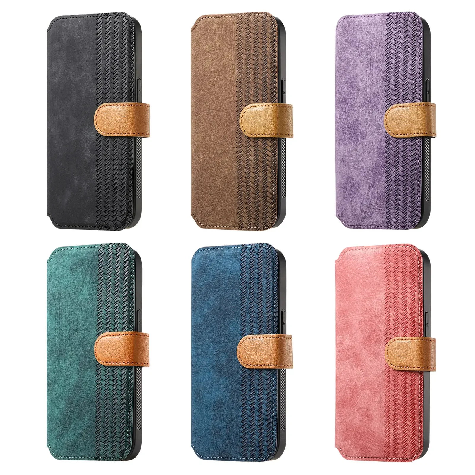 Funda de cuero con tapa para iPhone, cartera con tapa para tarjetas de pulsera para iPhone 16 Pro Max 15 Plus 14 13 12 11 XS XR SE 2022, libro con soporte RFID - imagen 3