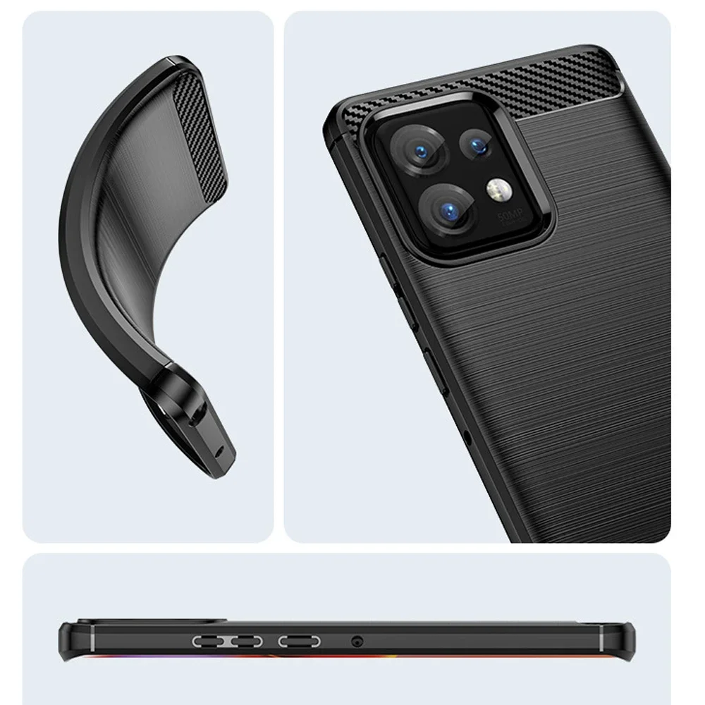 Funda de TPU de fibra de carbono para Moto Edge 50 Pro Fushion Ultra G24 5G, cubierta mate suave a prueba de golpes, carcasa antiarañazos cepillada - imagen 4