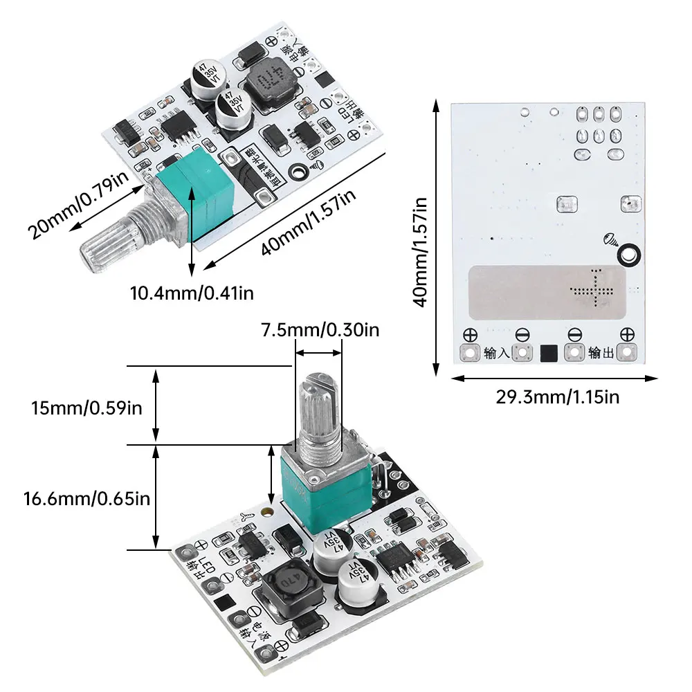 Módulo controlador de atenuación de corriente constante LED, 1,2 a, DC5-24V, ajuste de potenciómetro, iluminación de alta potencia CC, módulo de lámpara de mesa - imagen 5