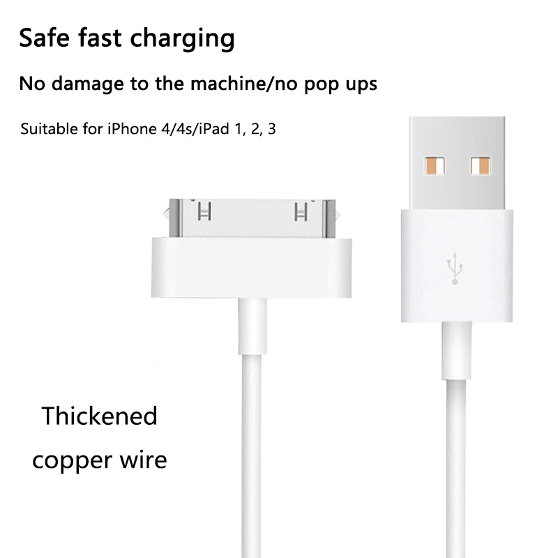 Accesorios adaptadores de Cable de 30 pines para IPhone 4 4s 3G 3GS IPad 1 2 3 IPod Cable de datos de carga táctil cargador Usb accesorios de teléfono - imagen 2