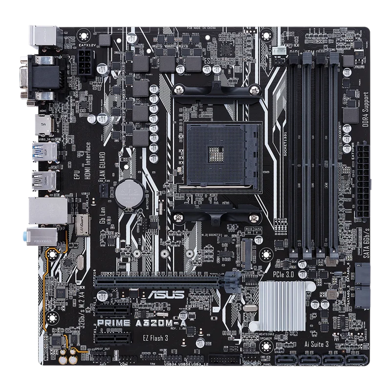 Placa base ASUS PRIME A320M-A compatible con AMD 5600 5700X 5700x3D 5800x3D DDR4 3200 +(OC) M.2 PCIe 3,0 AM4 HDMI placa base mATX - imagen 2
