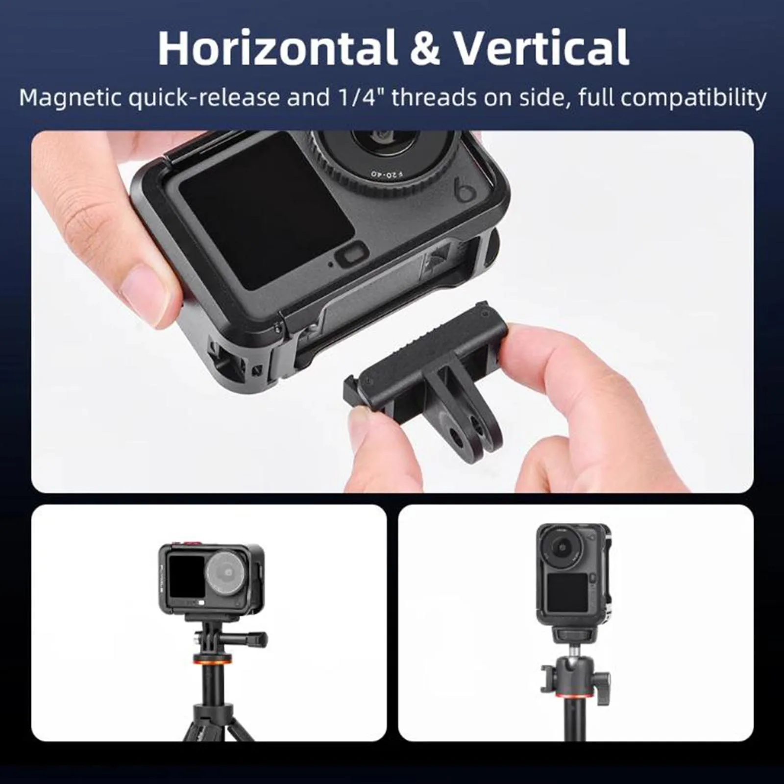 Marco protector Jaula de cámara de aleación de aluminio con tapa de lente para cámara de acción DJI Osmo Action 6