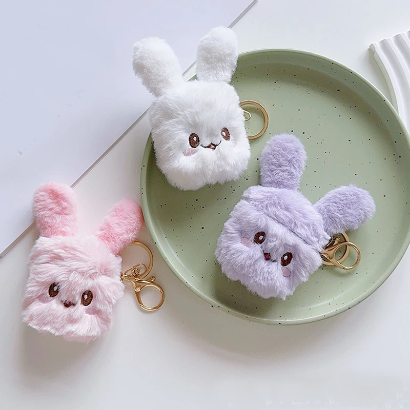 Funda divertida y esponjosa de felpa cálida para mujeres y niñas para Airpods Pro 3 2 1 Air Pods Pro2 2.a y tercera generación, funda para auriculares de piel de dibujos animados - imagen 3