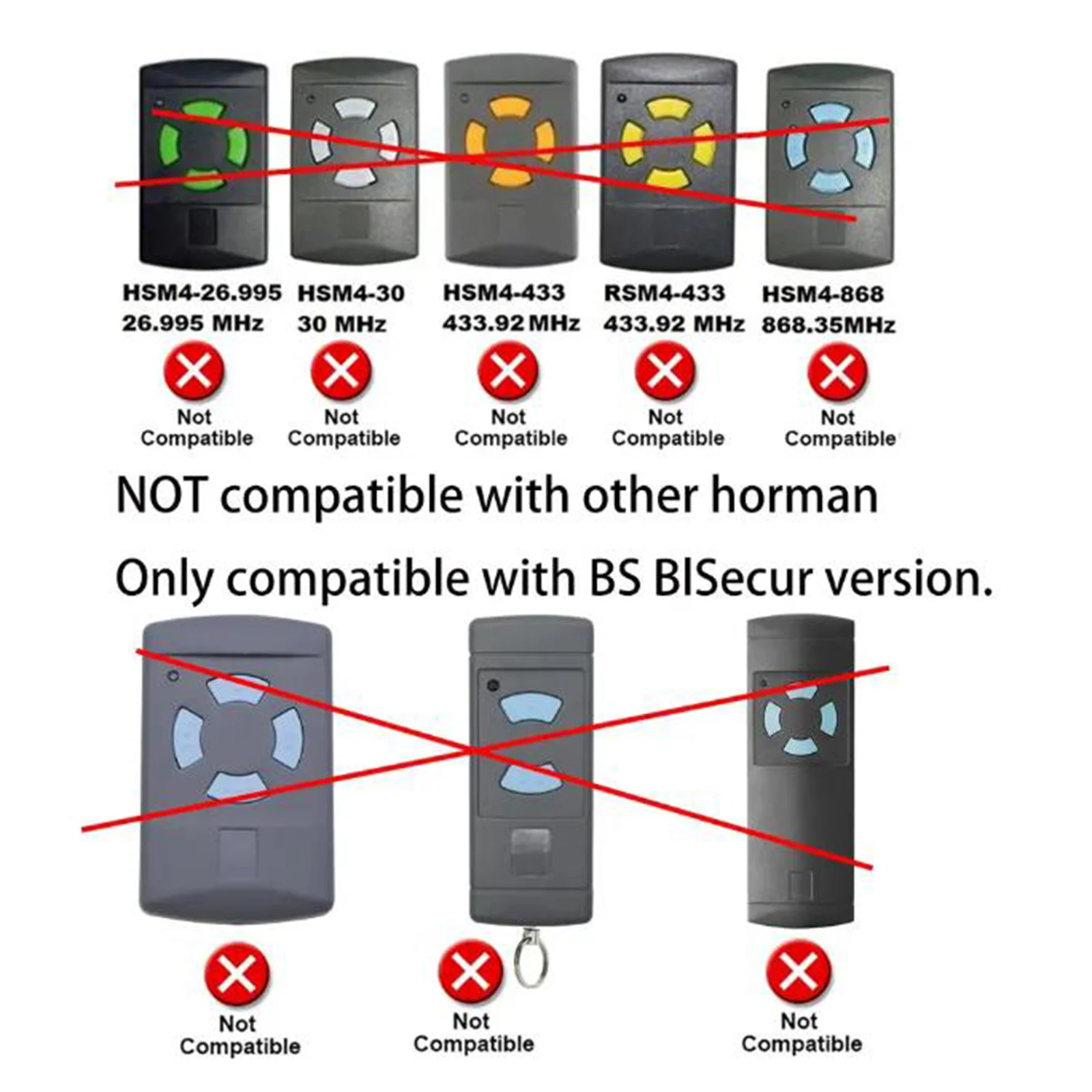 Abridores de puertas de garaje de 868MHz, llave de Control remoto para puerta de garaje, abridor de repuesto apto para Hormann Bisecur HSE4-868-BS - imagen 3