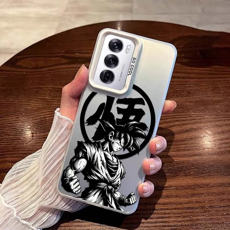 D-Dragon Ball Goku Cool Logo para OPPO A98 A96 A95 A94 A79 A78 A77 A54 A55 funda de teléfono plateada colorida - imagen 3