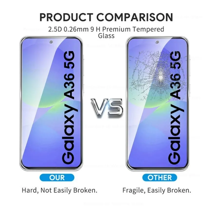 Vidrio templado 2 en 1 para Samsung Galaxy A56 A16 A36 A35 película protectora de pantalla de lente de cámara para Samsung A06 A14 A55 A26 A15 A34 - imagen 2