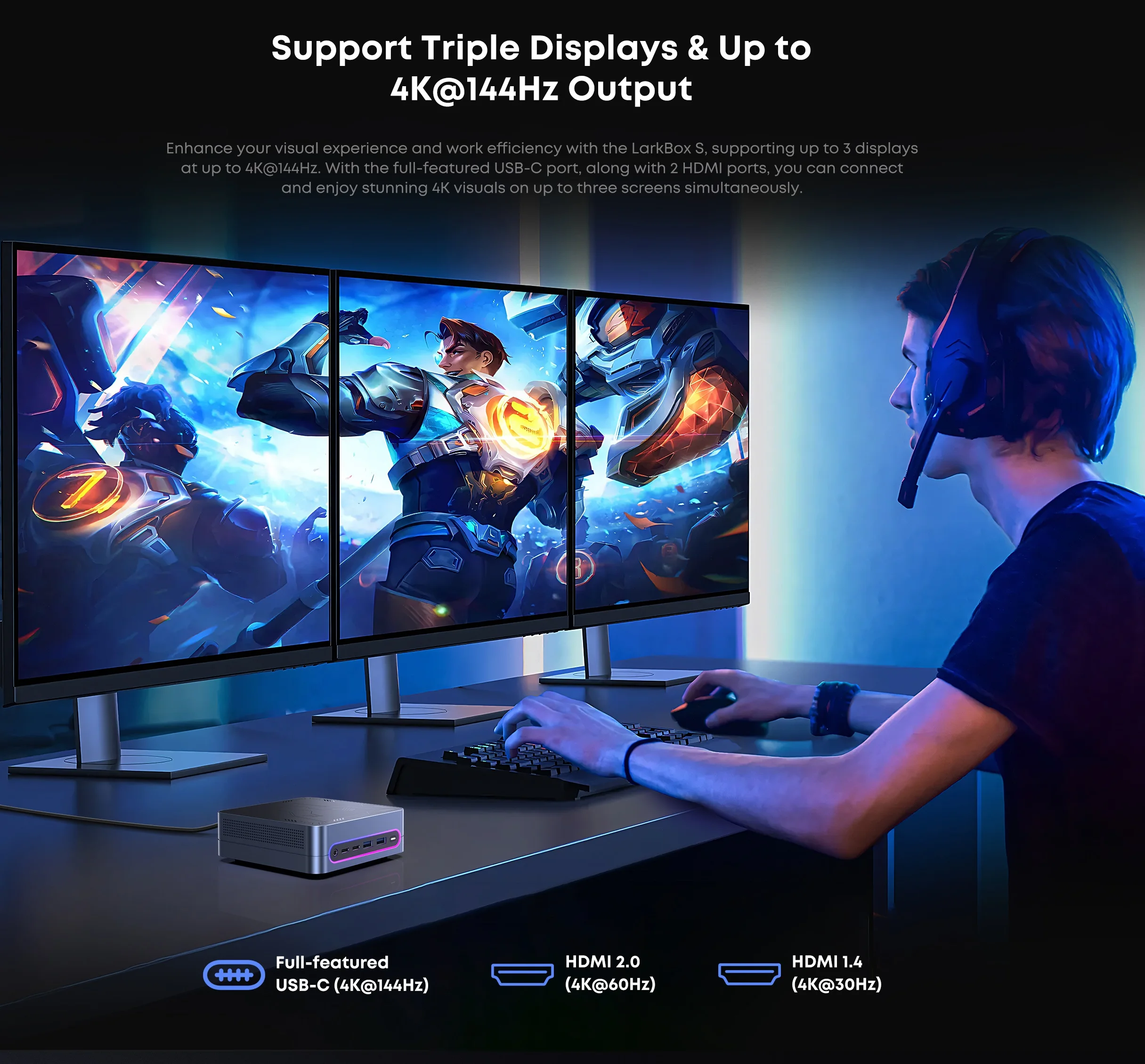 CHUWI LarkBox S Mini PC Core 1220P 16GB RAM 512GB SSD PC para juegos UHD gráficos ordenador de escritorio Windows 11 con luz RGB - imagen 5