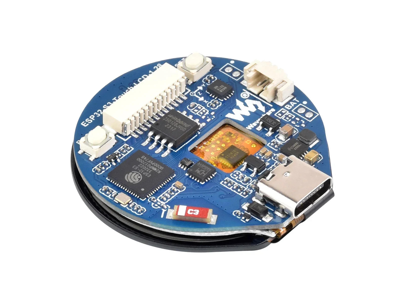 Placa de desarrollo Waveshare ESP32-S3, con LCD táctil redondo de 1,28 pulgadas, tamaño compacto, acelerómetro y sensor giroscopio - imagen 4