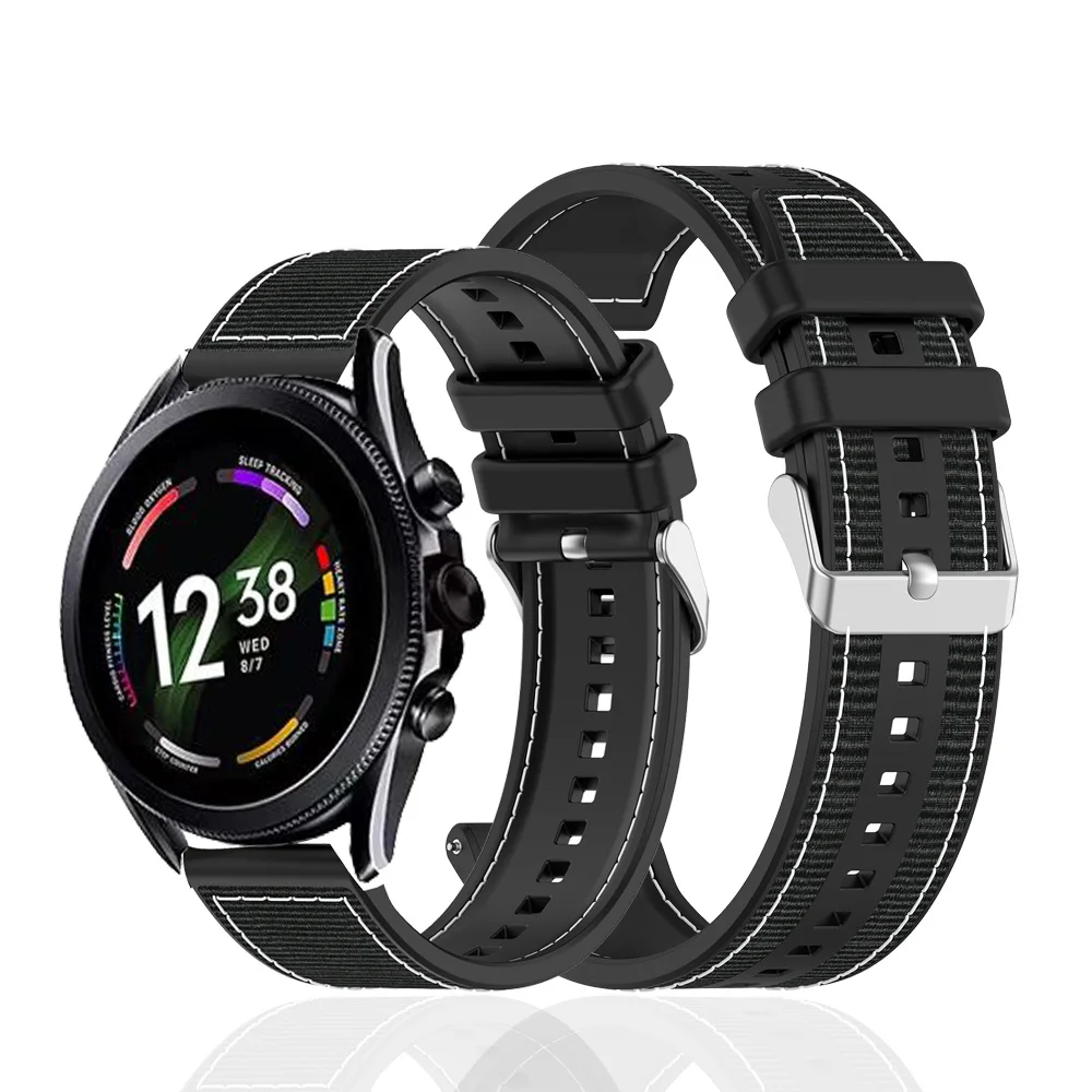 Correa de silicona de nailon para Fossil gen 6, pulsera de repuesto de 44mm, Gen6/gen 5, 5e/Gen5, LTE, 45mm, 22mm