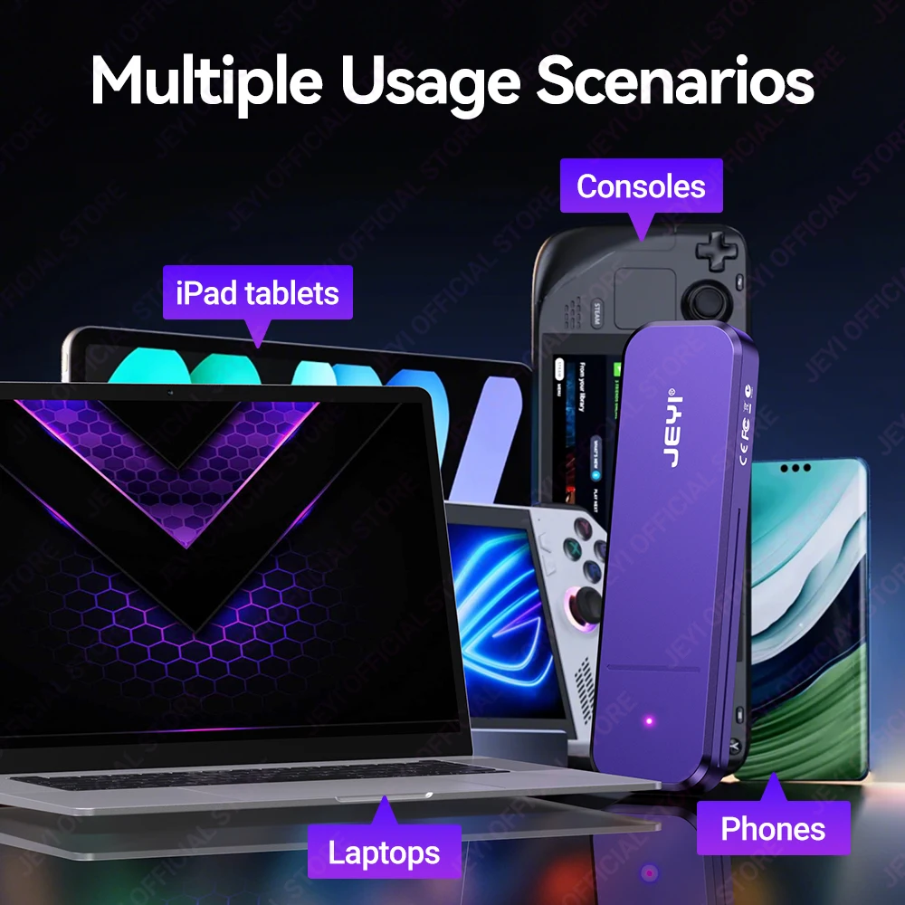 Caja de aluminio JEYI M.2 SSD - Modo dual NVMe/SATA | USB 3.2 Gen2 10 Gbps | 2230/2242/2260/2280 Soporte de tamaño completo | UASP/TRIM - imagen 5