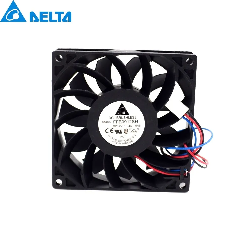 Ventilador de refrigeración FFB0912SH, 1 piezas, 92x92x25mm, 92mm, con conector, motor dual 9025, 12V, 1.04A