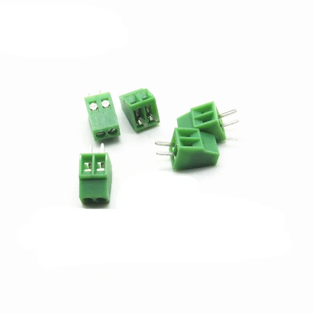 10 Uds 2,54mm/0,1 "paso 2P 3P-16Pin 150V6A 24-12AWG DG308 latón Rohs alta temperatura reflujo PCB conector de tornillo bloque de terminales de cable - imagen 4