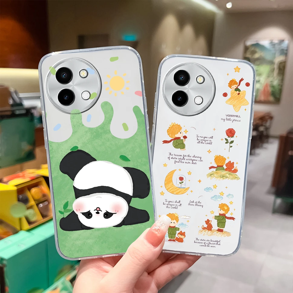 Funda para Vivo Y38 5G, Fundas protectoras traseras de silicona TPU suave transparente con múltiples patrones coloridos para Vivo Y 38 - imagen 2