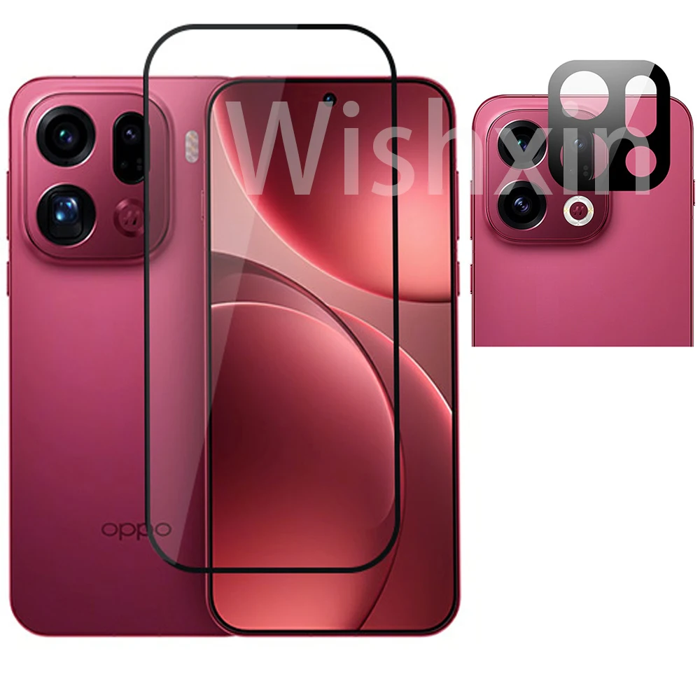 Vidrio templado 2.5D 9H para lente de cámara de película protectora de pantalla Find X9 para OPPO Find X9 Pro (soporta huellas dactilares ultrasónicas)