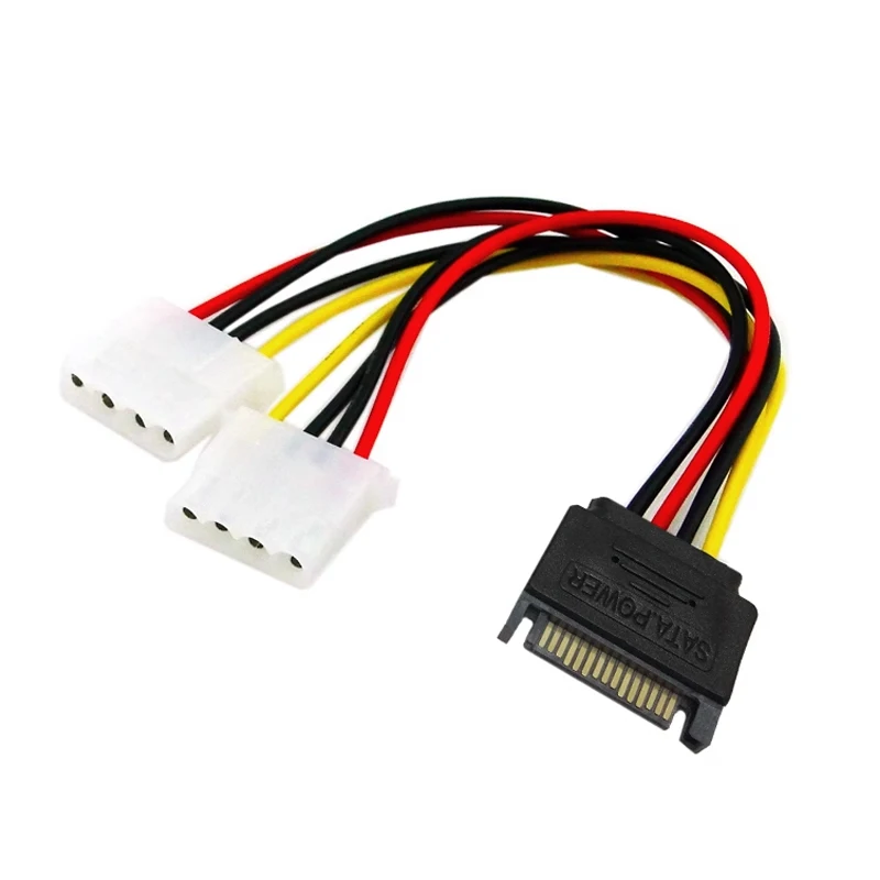 20cm SATA macho a doble 4 pines hembra modelo IDE fuente de alimentación Cable de ordenador Cable de disco duro Sata 1 a 2 4PIN molex IDE - imagen 5