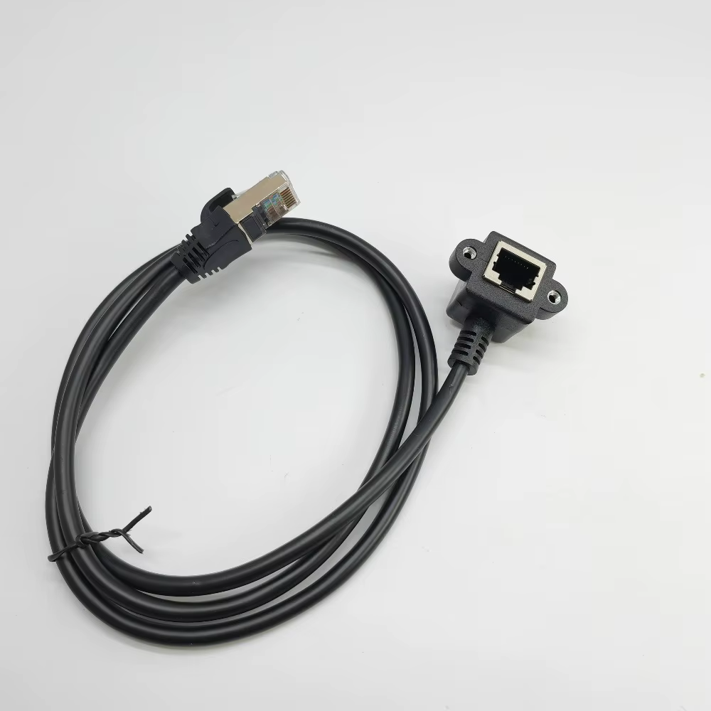 Cable Ethernet RJ45 CAT5 90° macho a hembra con asiento de fijación - imagen 5