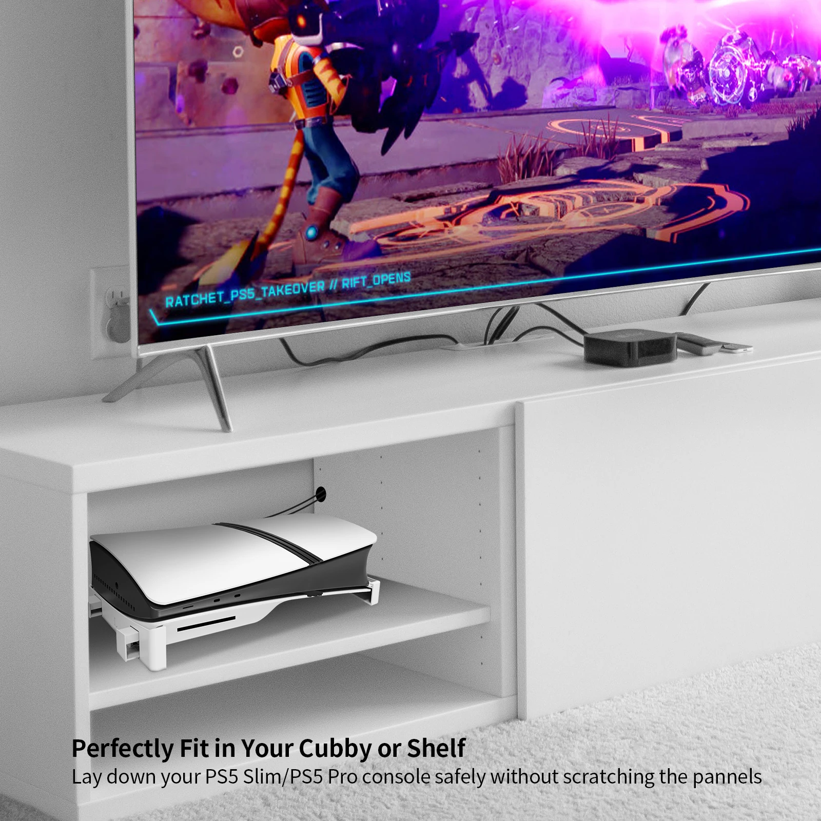 Soporte de Base de refrigeración para PS5 Slim/Pro, soporte Horizontal para PS5 Slim Disc y consola Digital, accesorios para juegos, 2 uds. - imagen 5