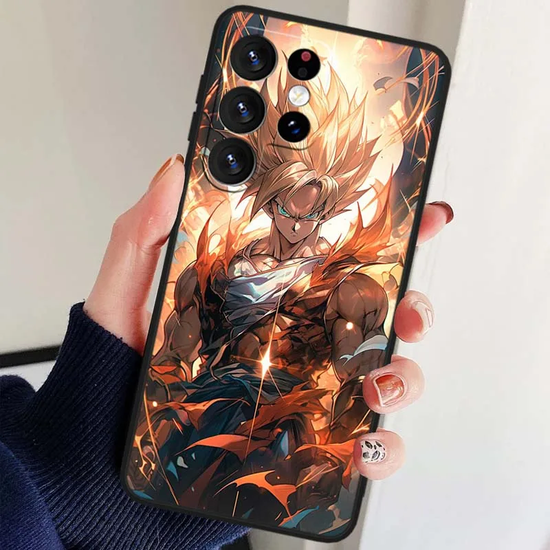 D-Dragon Ball Cool Son Goku para Samsung S25 S24 S23 S22 S21 S20 Lite FE Plus Ultra 5G funda de teléfono negra - imagen 5