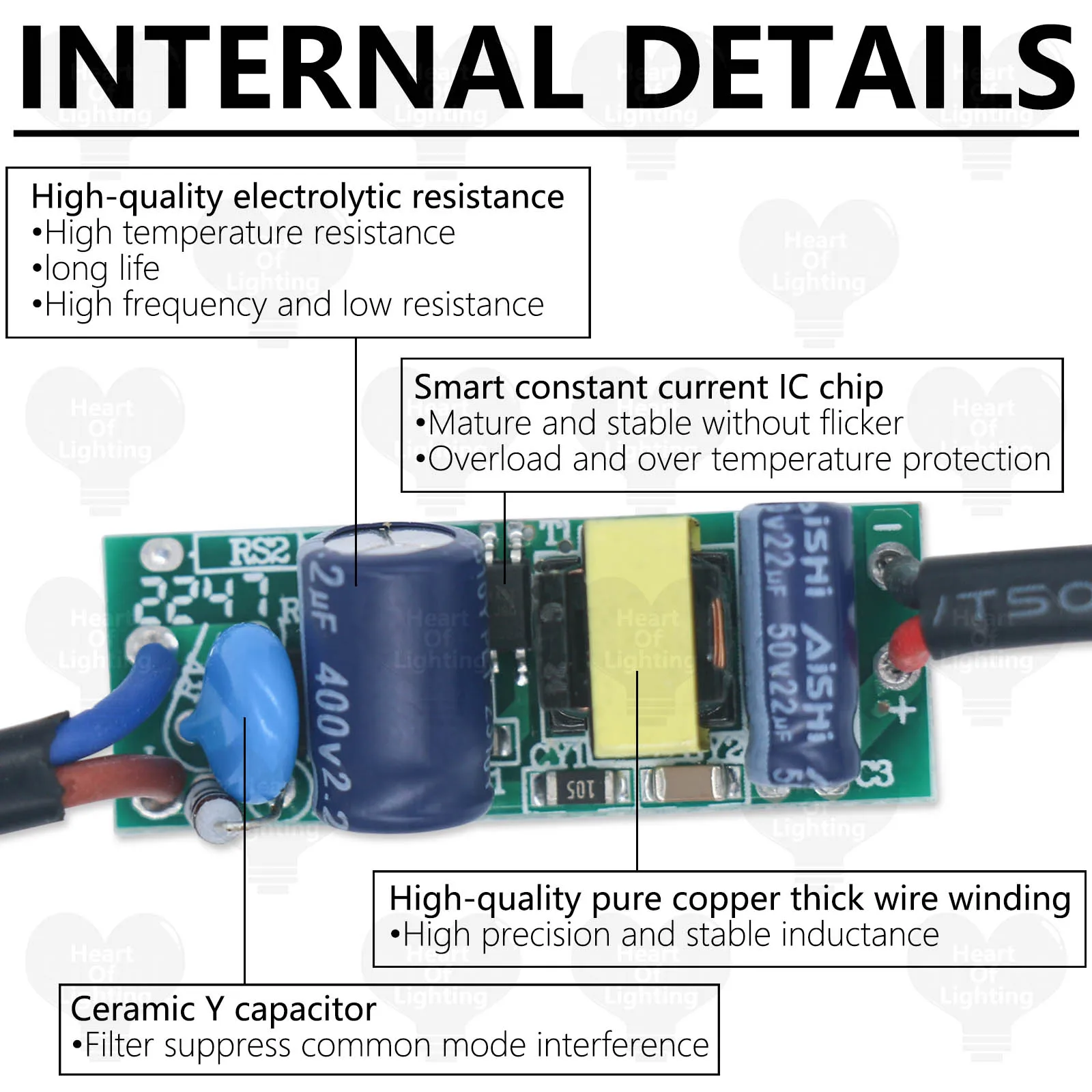 Transformador electrónico LED, controlador LED, fuente de alimentación, controlador LED 110V 220V a DC3V 85mA, bajo voltaje para lámpara, filamento LED - imagen 5